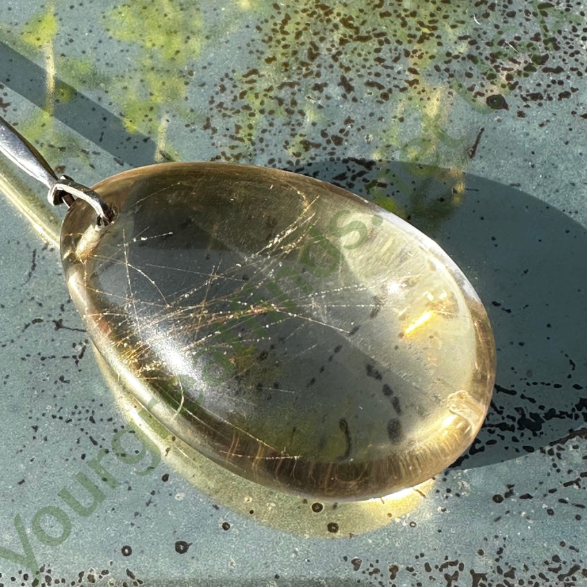 Georg Jensen Neckring Necklace Large Rutilated Quartz Drop Vivianna Torun Apparel & Accessories