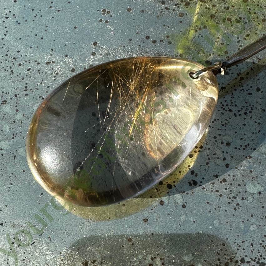 Georg Jensen Neckring Necklace Large Rutilated Quartz Drop Vivianna Torun Apparel & Accessories