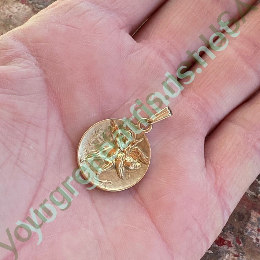 Gold over Sterling Silver Angle Pendant Charm Vintage Yourgreatfinds