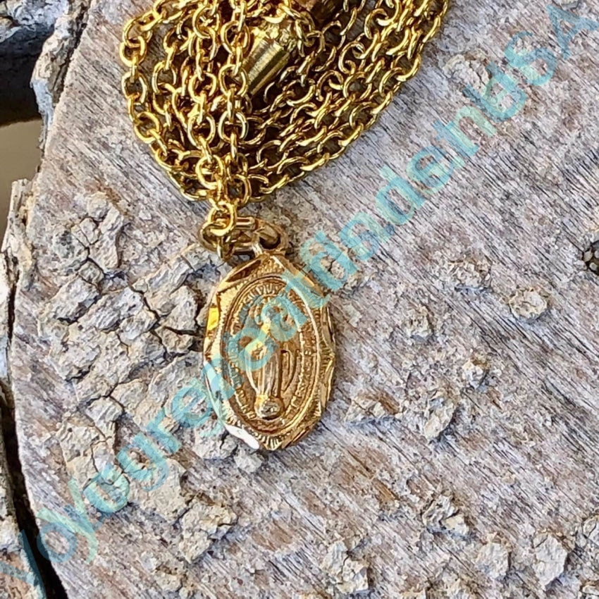 14K Gold Catholic Rosary Necklace