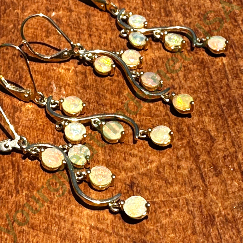 Gold Over Sterling Silver Ethiopian Opal Pierced Earrings Jewelry