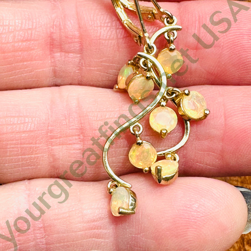 Gold Over Sterling Silver Ethiopian Opal Pierced Earrings Jewelry
