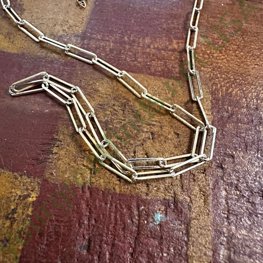 Gold Over Sterling Silver Staple Chain 18’’ L Chain Necklace