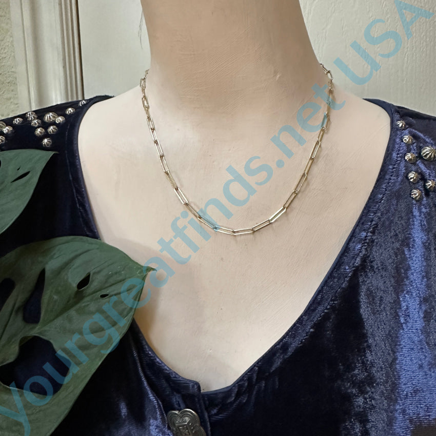 Gold Over Sterling Silver Staple Chain 18’’ L Chain Necklace