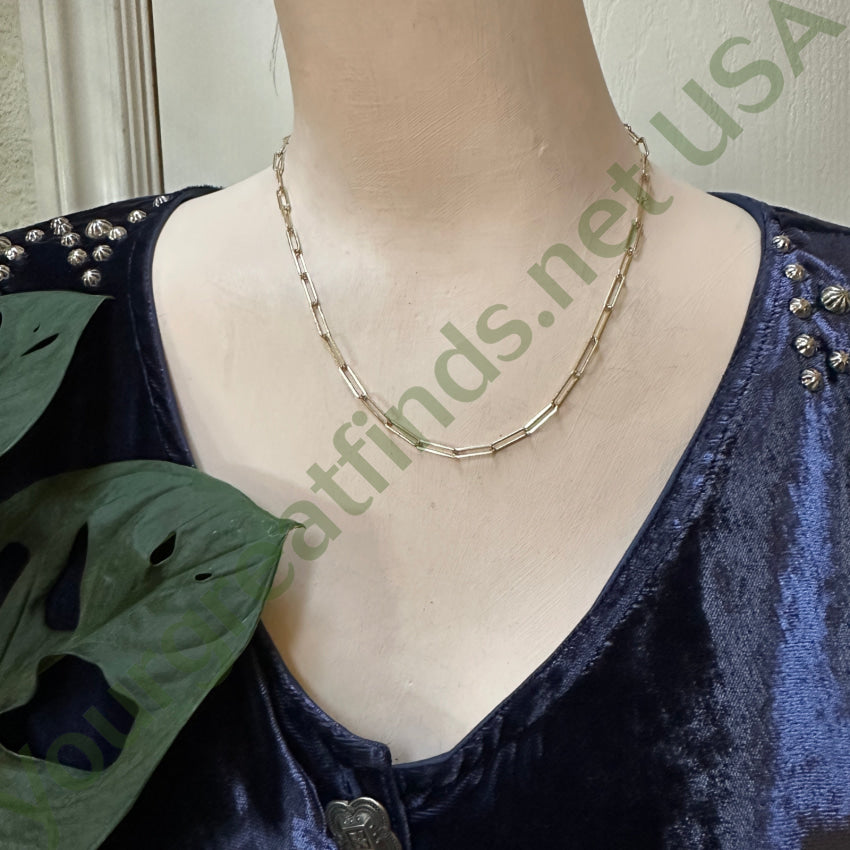 Gold Over Sterling Silver Staple Chain 18’’ L Chain Necklace