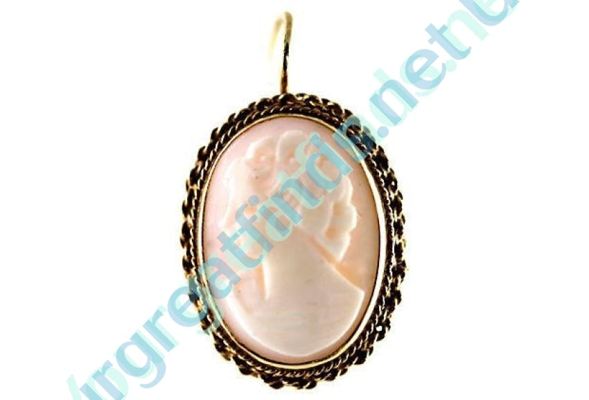 Gold & Shell Cameo Earrings 14k Yourgreatfinds
