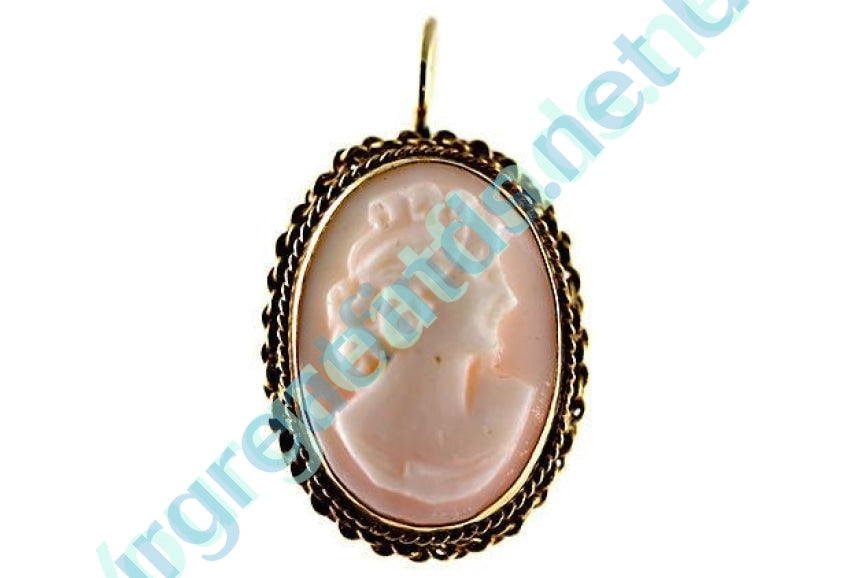 Gold &amp; Shell Cameo Earrings 14k Yourgreatfinds