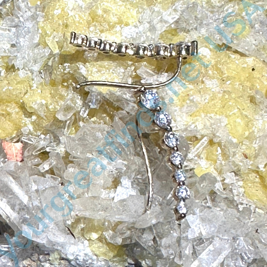 Gold Washed Sterling Silver Cubic Zirconia Pierced Earrings