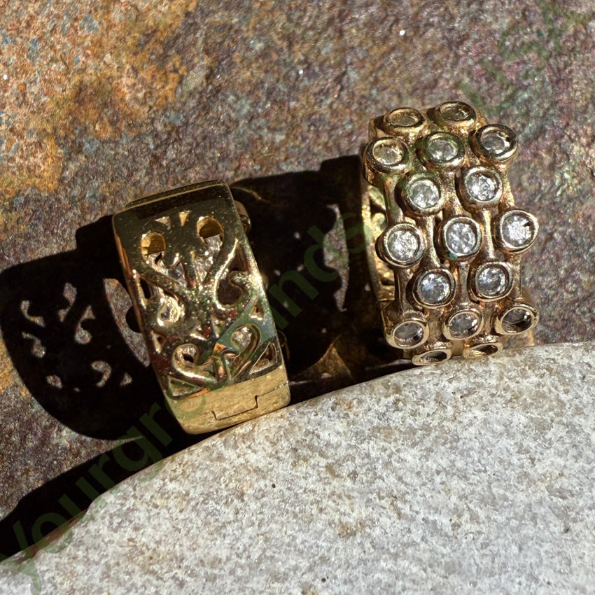 Gold Washed Sterling Silver CZ Hoop Pierced Earrings necklace