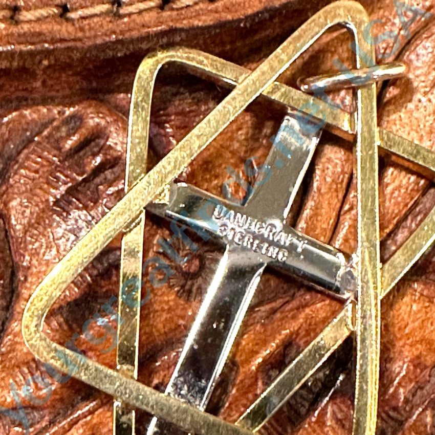 Gold Washed Sterling Silver Messianic Cross Star Of David Pendant Danecraft