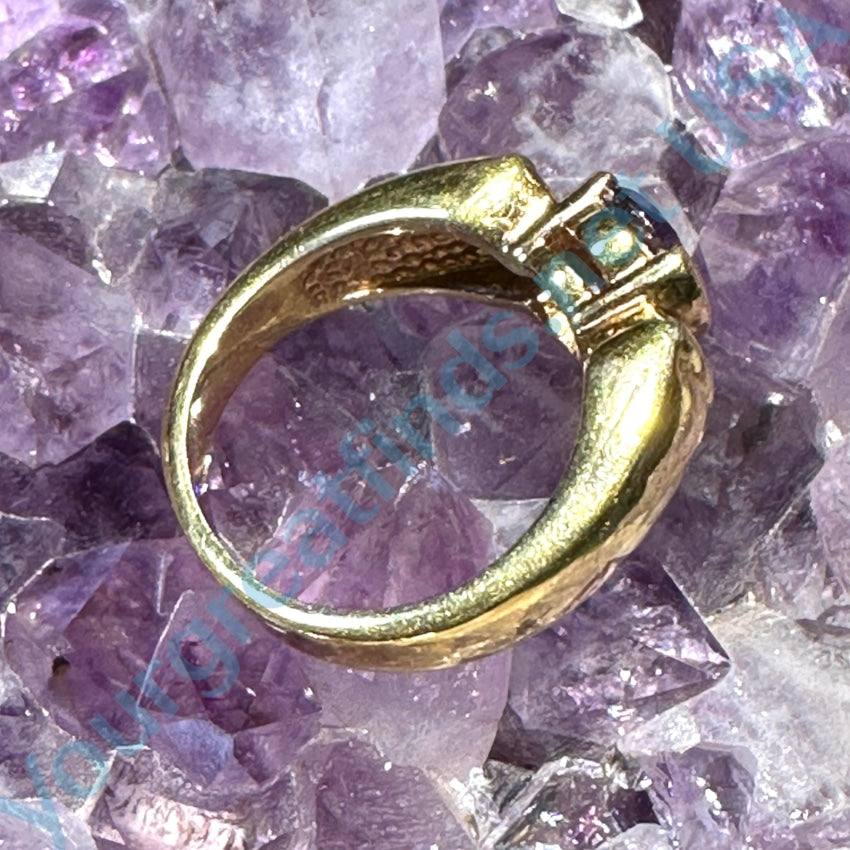 Gold Washed Sterling Silver Ring Purple Cz Size 7