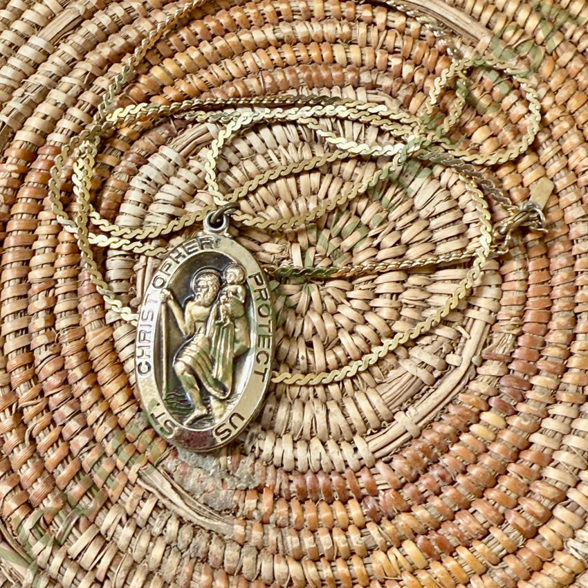 Goldtone Saint Christopher Necklace necklace