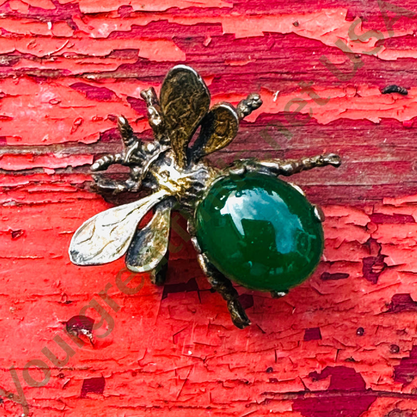 Guglielmo Cini Sterling Silver Gold Wash Bee Brooch Pin Signed Pin / Brooch