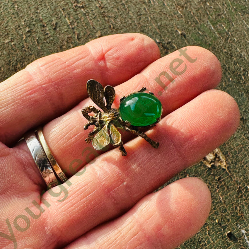 Guglielmo Cini Sterling Silver Gold Wash Bee Brooch Pin Signed Pin / Brooch