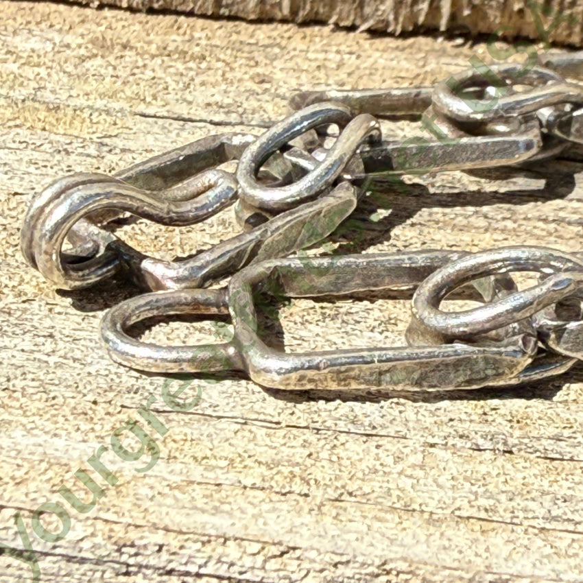 Hammered Sterling Silver Bracelet Large Rectangular Links bracelet