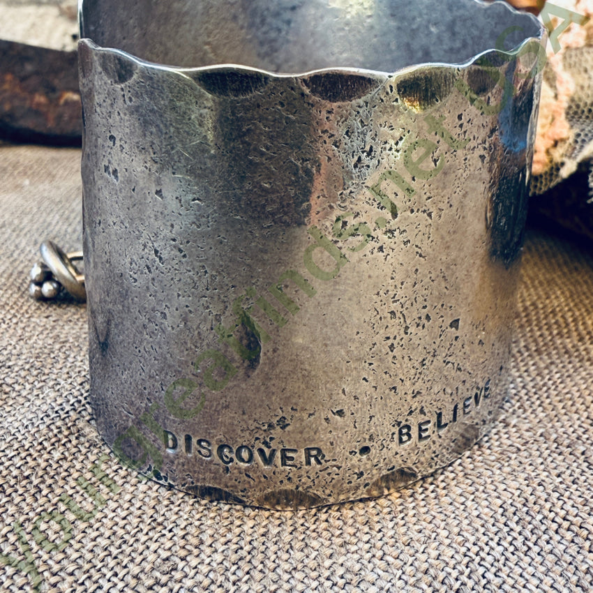 Hammered Wide Sterling Silver Cuff Bracelet 2018 Inspirational bracelet