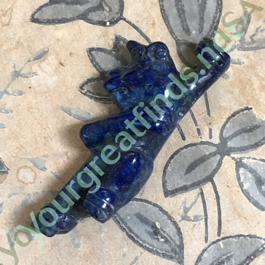 Hand Carved Indigo Blue Lapis Lazuli Climbing Monkey Bead Yourgreatfinds
