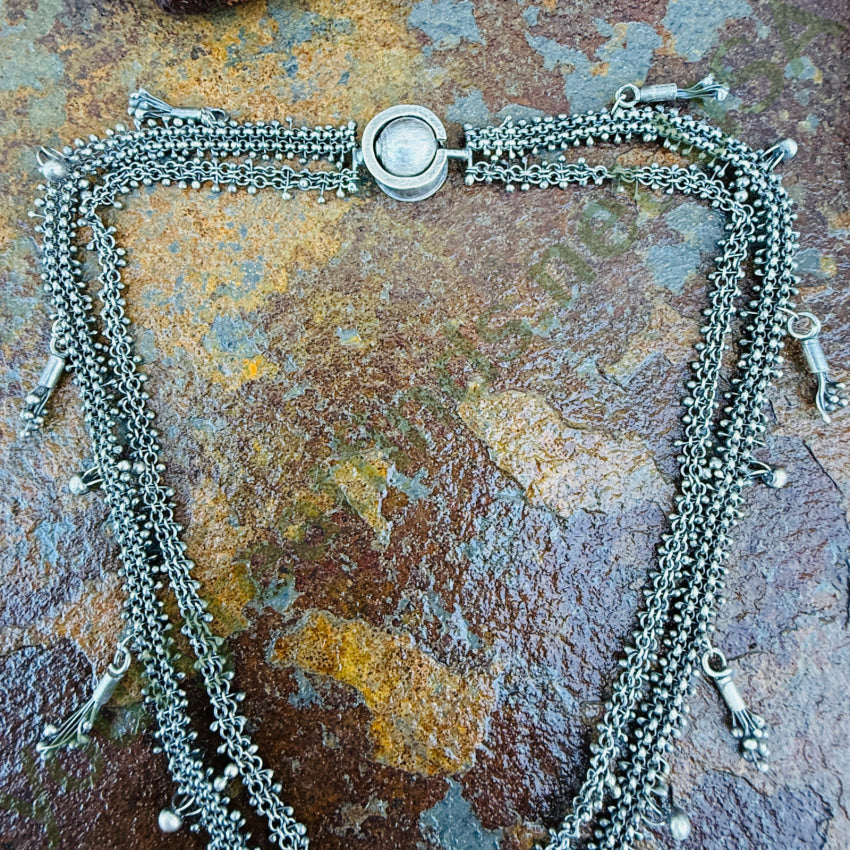 Handmade Sterling Silver Mesh Chain Charm Necklace necklace