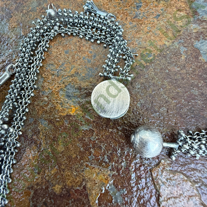 Handmade Sterling Silver Mesh Chain Charm Necklace necklace