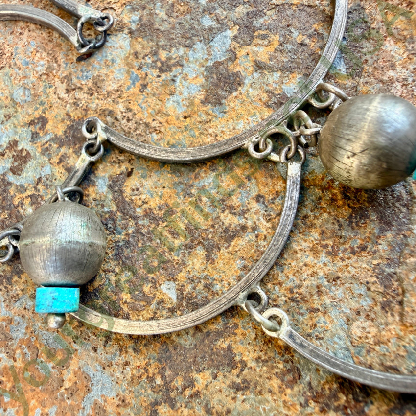 Handmade Sterling Silver & Turquoise Chandelier Necklace necklace