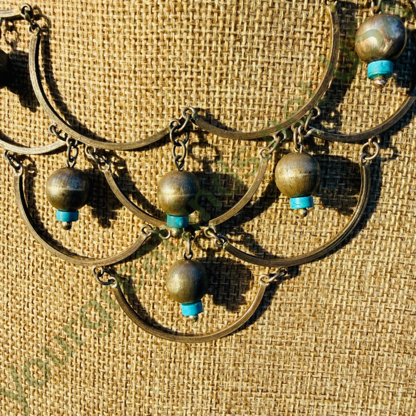 Handmade Sterling Silver & Turquoise Chandelier Necklace necklace