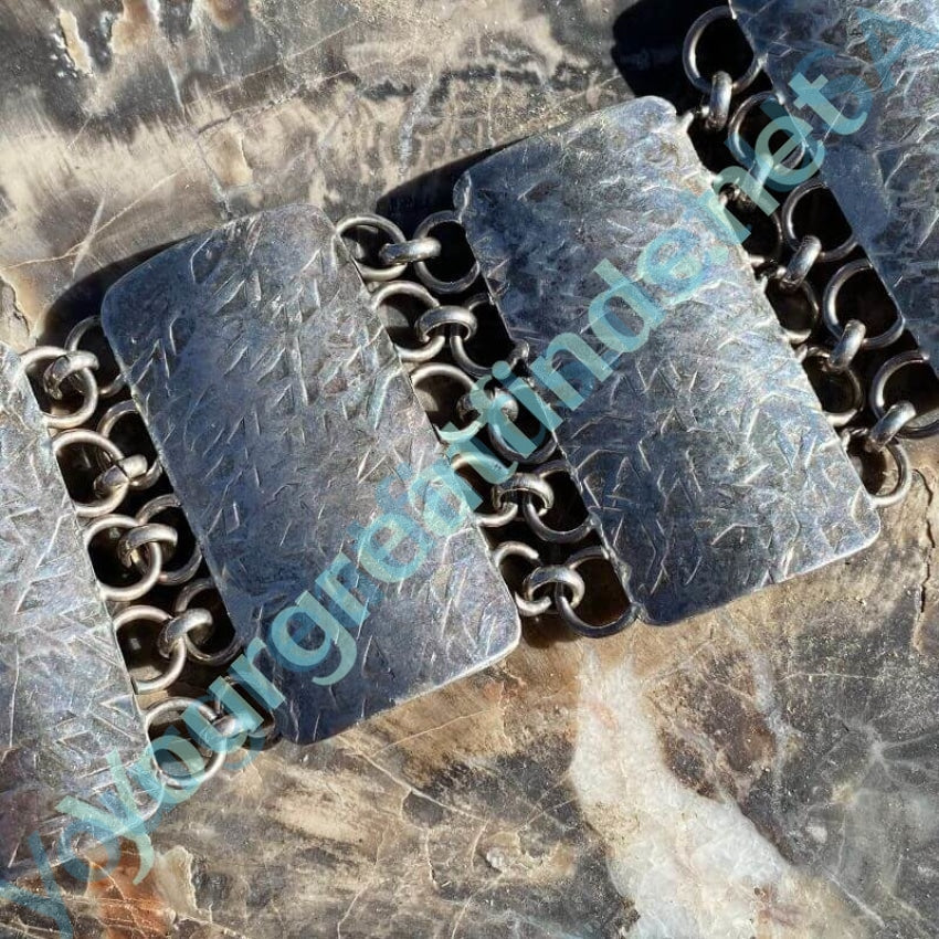 Handmade Wide Panel Bracelet in Sterling Silver Yourgreatfinds