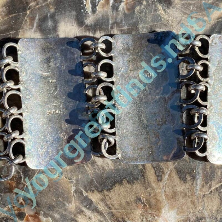 Handmade Wide Panel Bracelet in Sterling Silver Yourgreatfinds