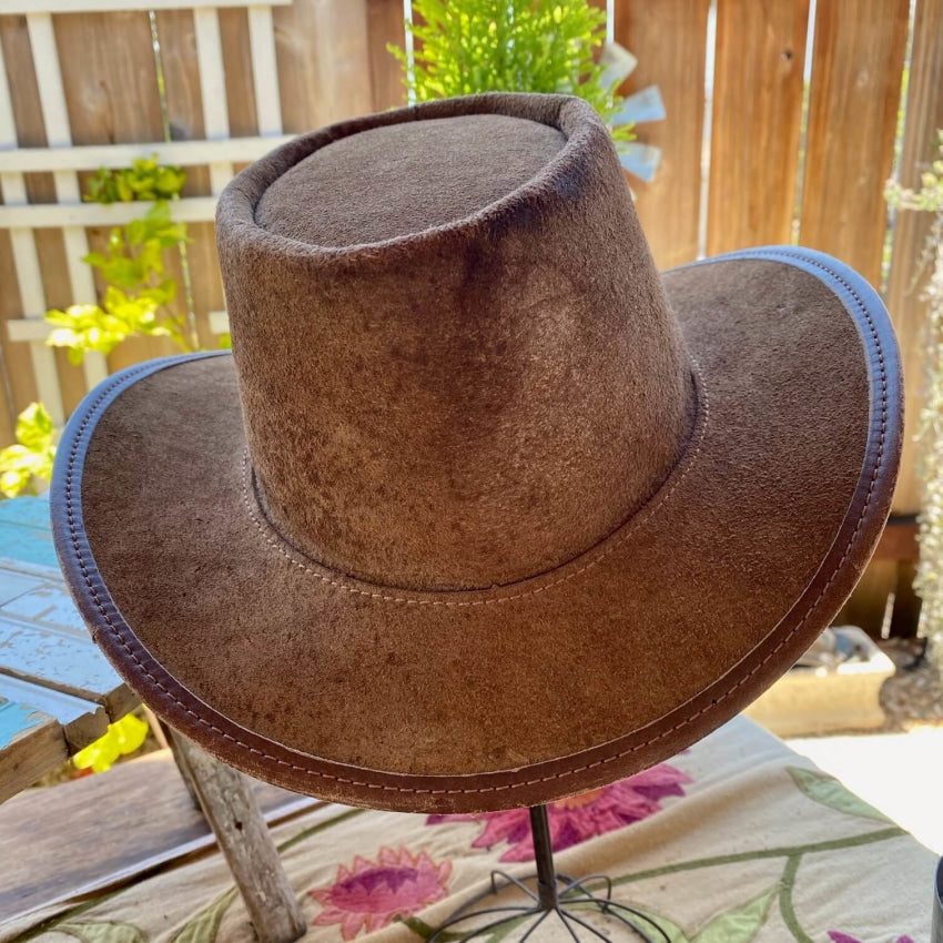 Head &#39;N Home Brown Leather Raider Hat M/L Yourgreatfinds