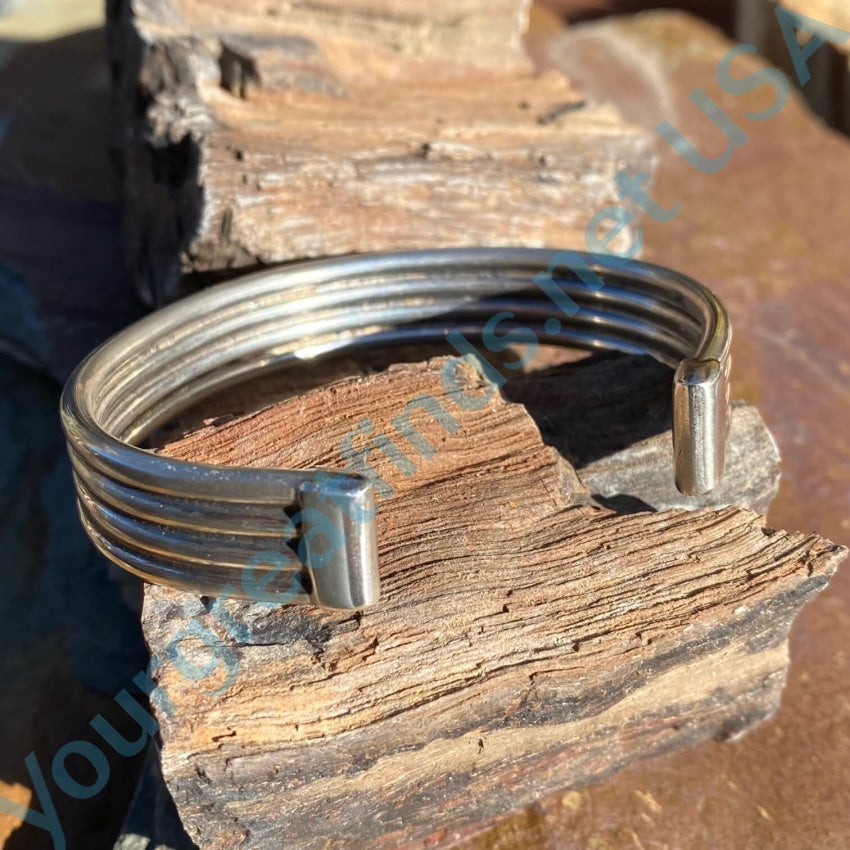 Heavy Solid Sterling Silver Cuff Bracelet For Larger Wrist