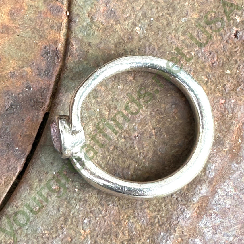 Heavy Sterling Silver Lavender Amethyst Solitaire Ring Size 8.5