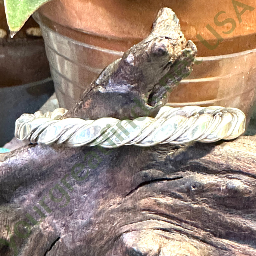 Heavy Vintage Solid Sterling Silver Twisted Hammered Cuff Bracelet