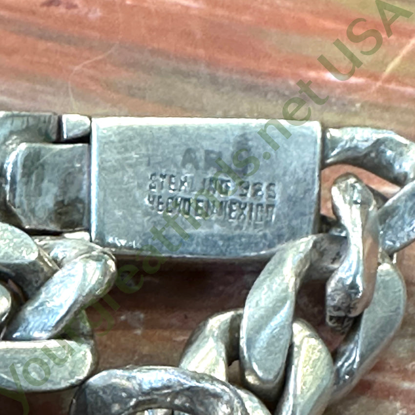 Heavy Vintage Sterling Silver Chain Bracelet