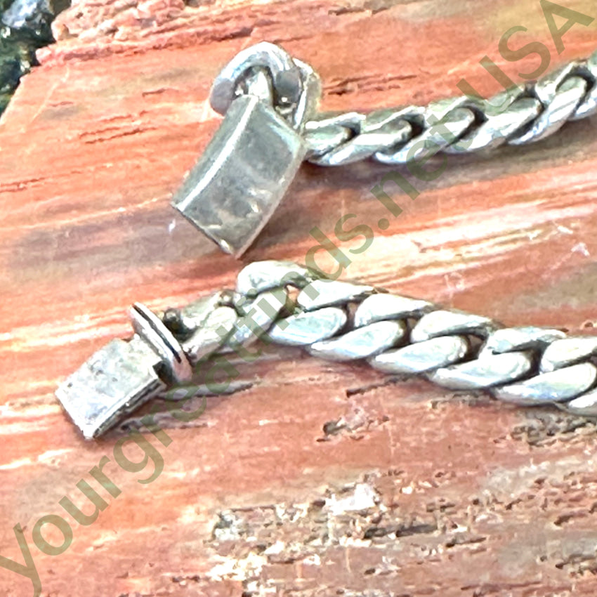 Heavy Vintage Sterling Silver Chain Bracelet