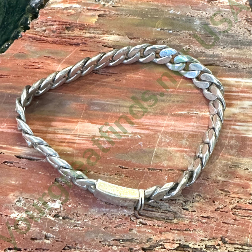 Heavy Vintage Sterling Silver Chain Bracelet