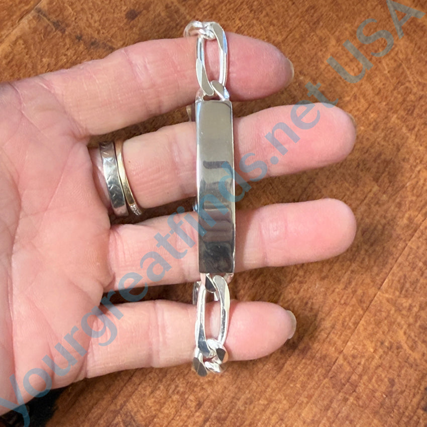 Heavyitalyvintage Sterling Silver Id Bracelet Bracelet