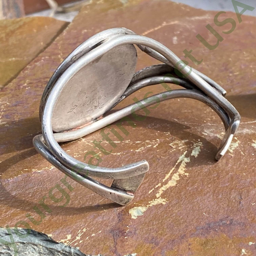 Hopi Pat Honanie Sterling Silver Petrified Wood Bracelet