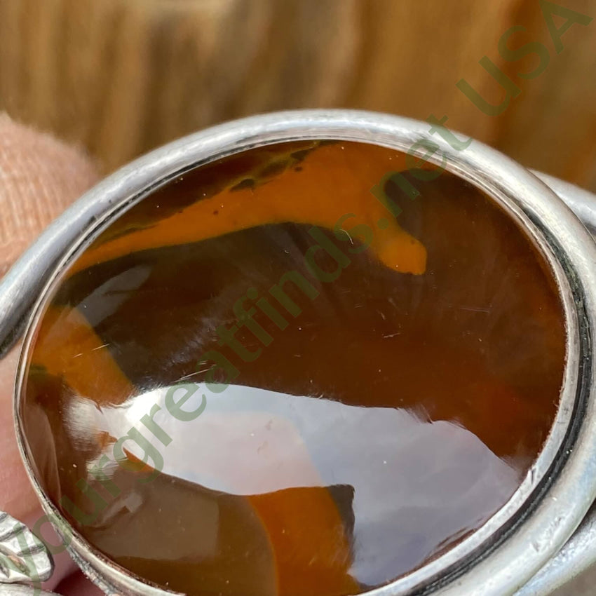 Hopi Pat Honanie Sterling Silver Petrified Wood Bracelet