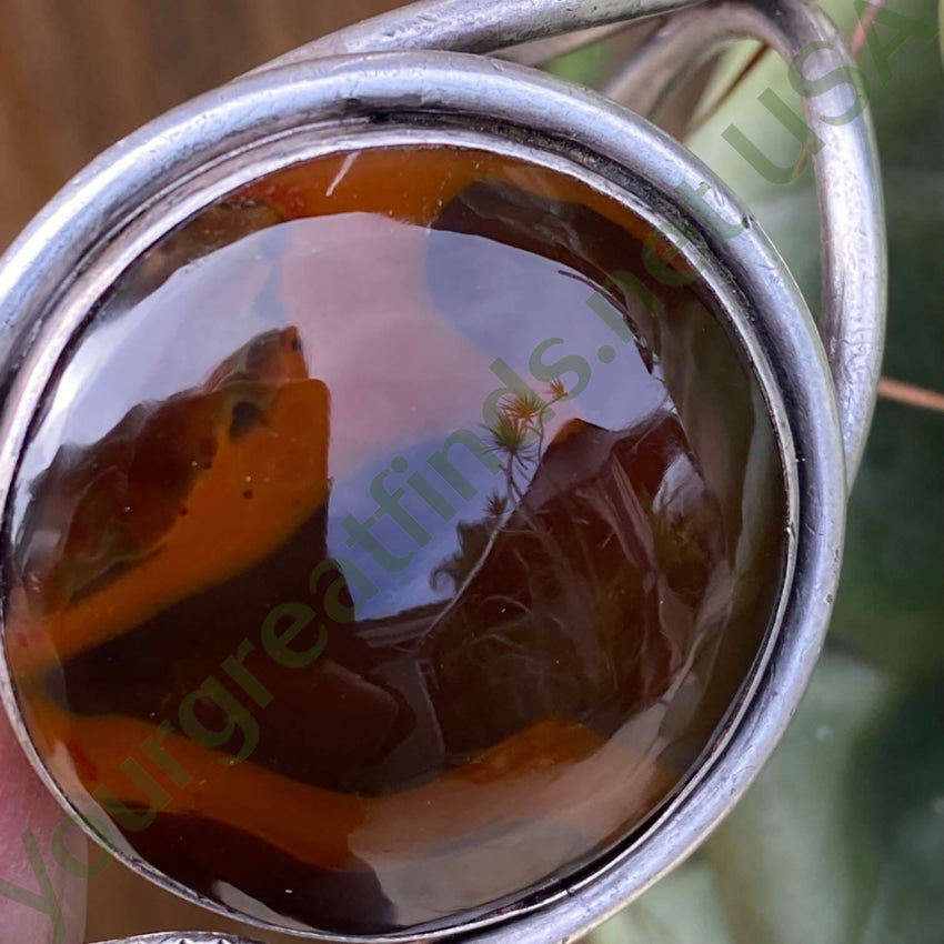 Hopi Pat Honanie Sterling Silver Petrified Wood Bracelet