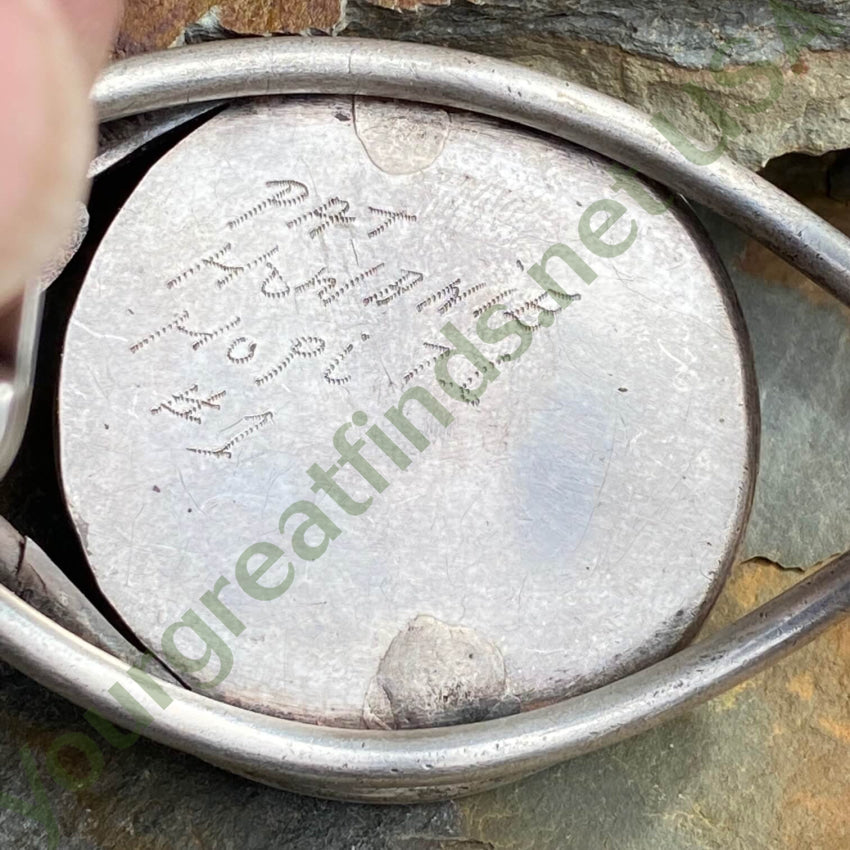Hopi Pat Honanie Sterling Silver Petrified Wood Bracelet