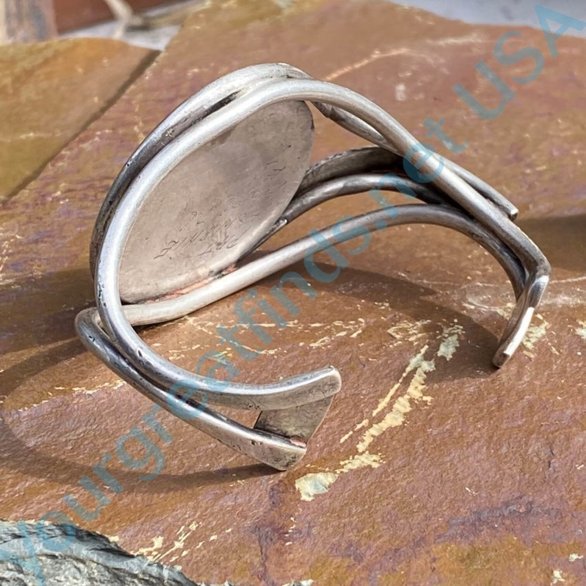 Hopi Pat Honanie Sterling Silver Petrified Wood Bracelet