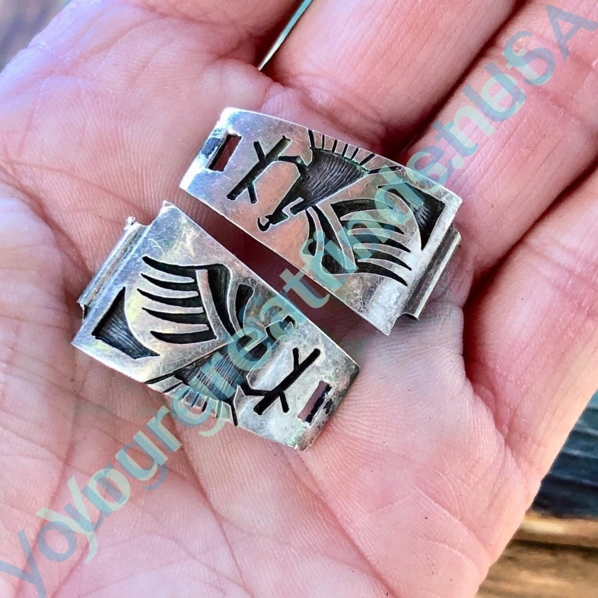 Hopi Sterling Silver Watch Band Plates Clifton Mowa Yourgreatfinds