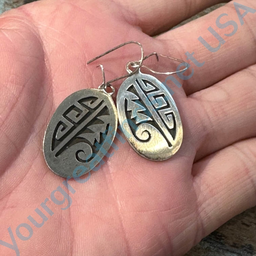 Sterling HOPI Earrings / Overlay Sterling Silver store / HOPI Signed Earrings / Native American Jewelry / Silver Overlay Jewelry / Vintage Jewelry