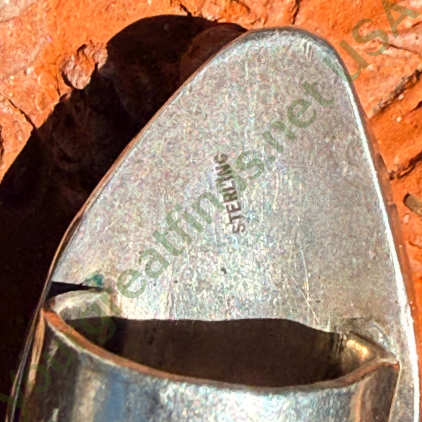 Huge Chrysocolla Sterling Silver Ring Signed Size 6 3/4 ring