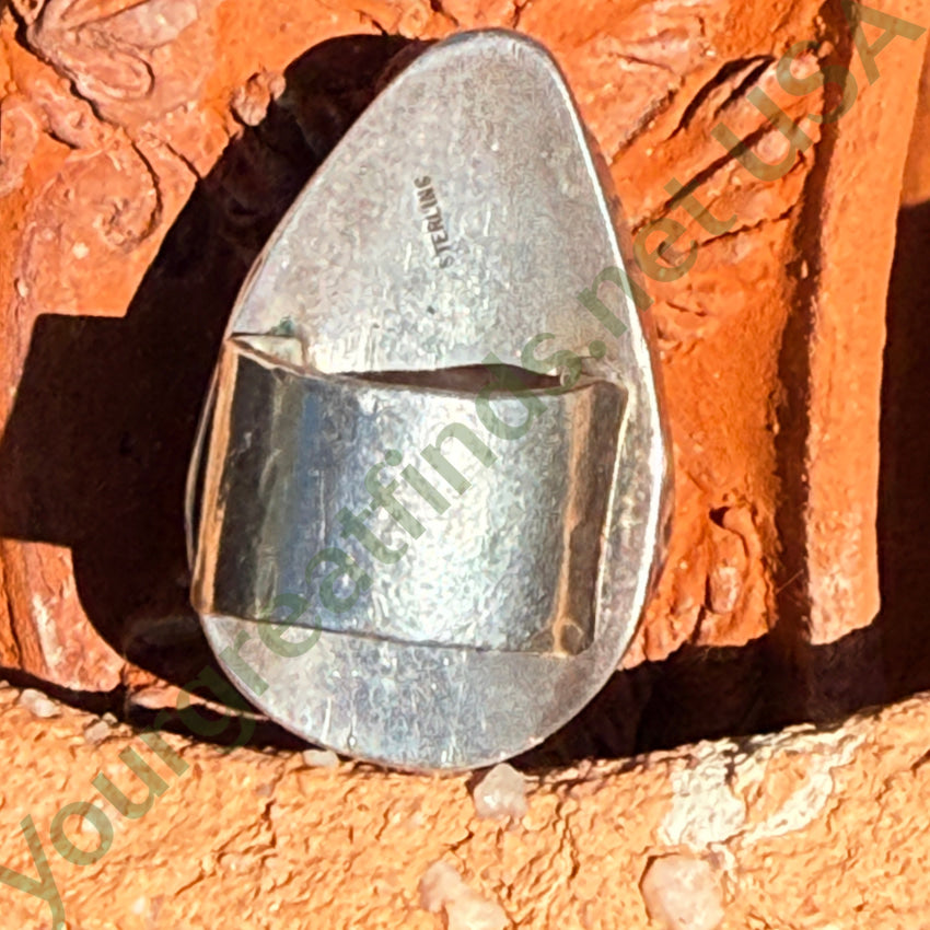 Huge Chrysocolla Sterling Silver Ring Signed Size 6 3/4 ring