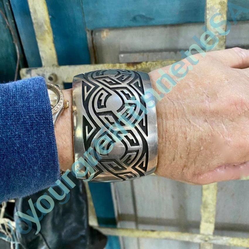 Huge Hopi Style Sterling Silver Overlay Cuff Bracelet Yourgreatfinds