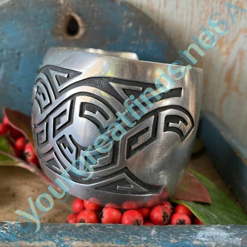 Huge Hopi Style Sterling Silver Overlay Cuff Bracelet Yourgreatfinds