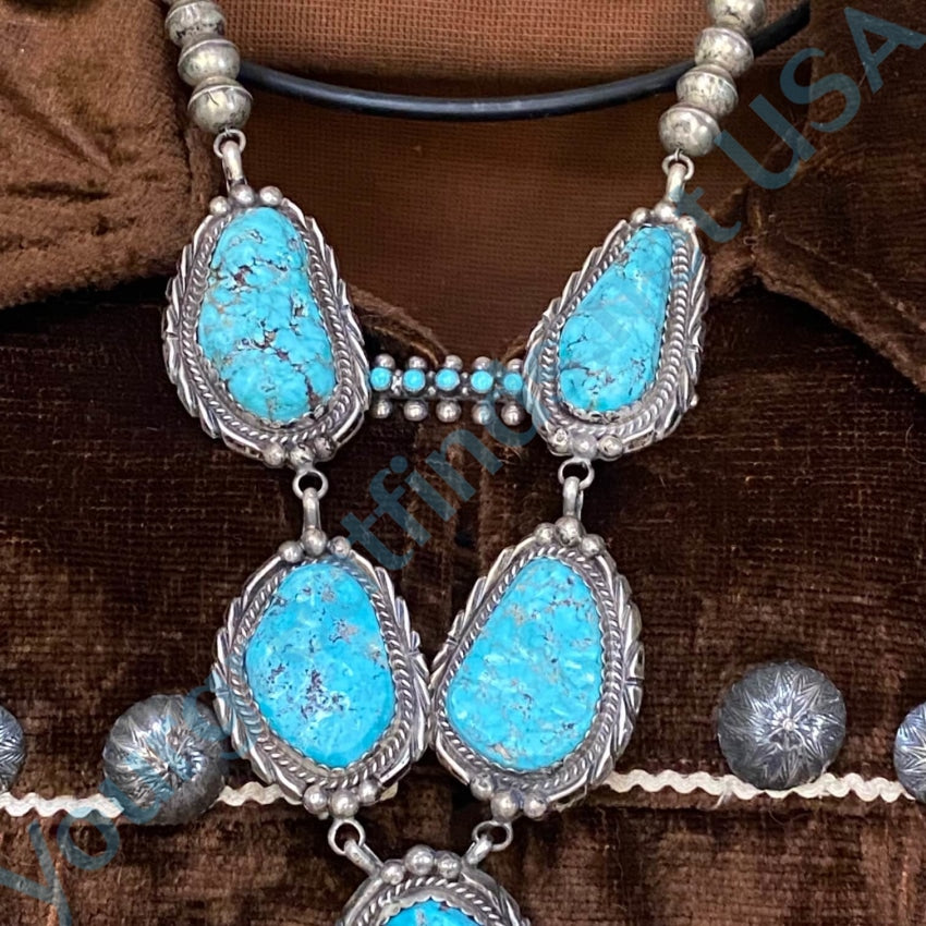 Huge Navajo Beaded Necklace Huge Turquoise
