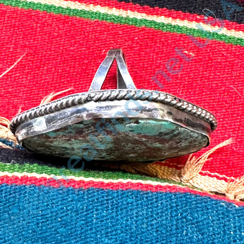 Huge Navajo Sterling Silver Natural Turquoise Ring Size 11