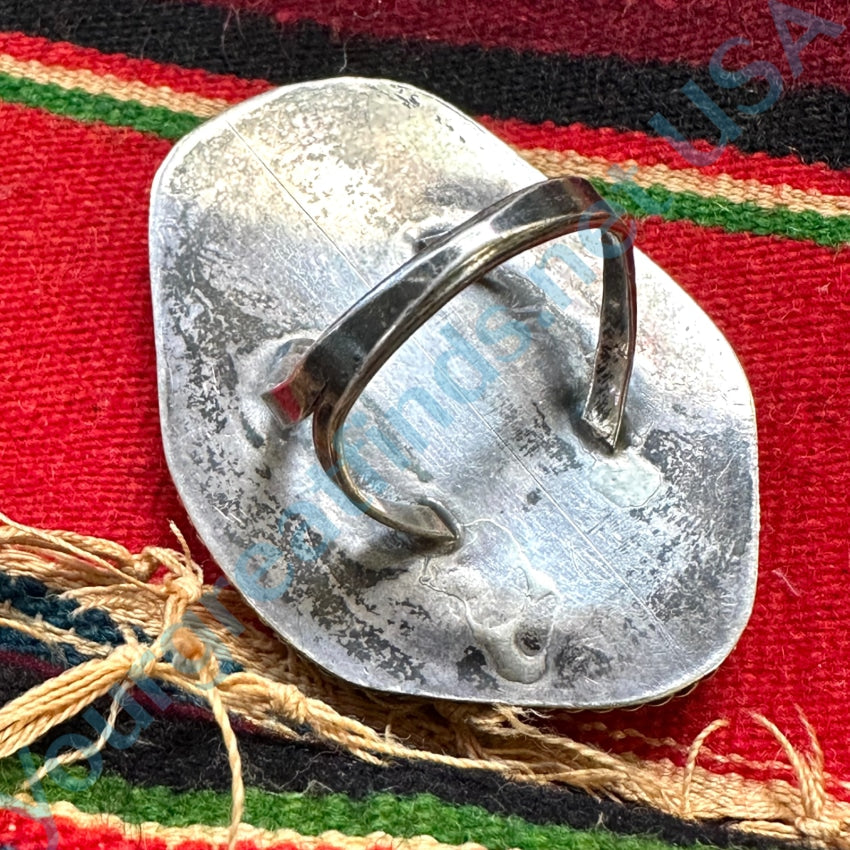 Huge Navajo Sterling Silver Natural Turquoise Ring Size 11