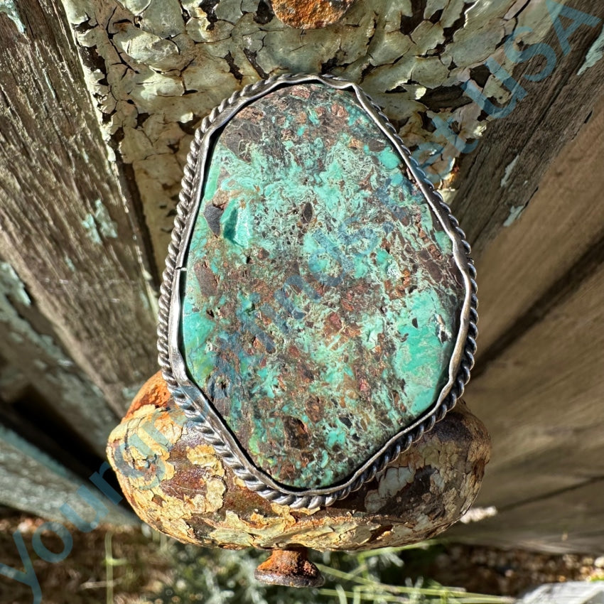 Huge Navajo Sterling Silver Natural Turquoise Ring Size 11